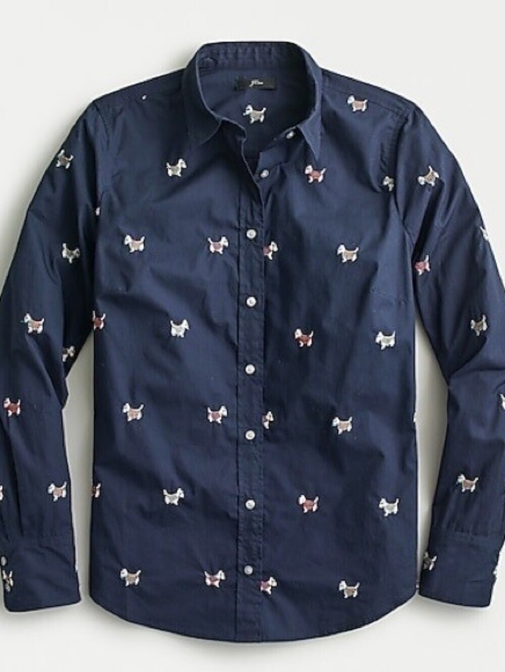 J. Crew Novelty Embroidered Scotty Dog Button Up Shirt 8